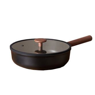 Jeetee  吉特有钛煎锅净系列煎盘-硅胶盖-黑色-24CM