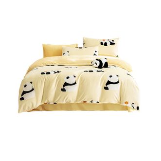 京东京造 220g牛奶绒四件套 A类秋冬加厚高克重法兰绒保暖床单多规格枕套被套 牛奶熊 京东京造 220g牛奶绒四件套 A类秋冬加厚高克重法兰绒保暖床单多规格枕套被套 牛奶熊
