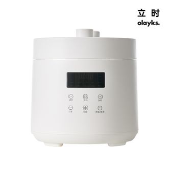 olayks.  立时 1-4人 2.5L智能电压力锅 家用多功能高压快煮智能预约 小型迷你压力锅 高压电饭锅 陶白色-单胆