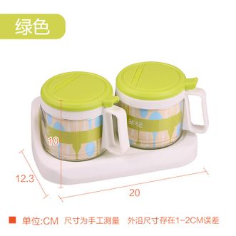 茶花（CHAHUA）圆形玻璃调味瓶 调料盒带盖厨房玻璃盐罐味精油醋瓶家用调味罐 颜色随机发 6015