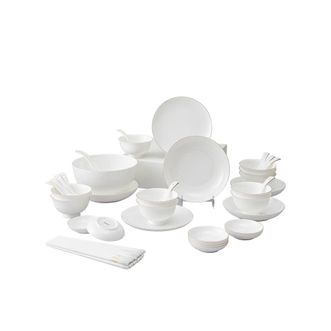 Debo  德铂铂布林根餐具套装陶瓷碟碗勺盘46件套家庭套装 (骨瓷套装)DEP-802
