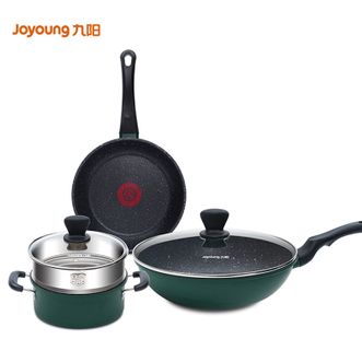 九阳/Joyoung  国风锅具三件套 家用炒锅煎锅汤锅不粘锅轻油少烟锅具套装