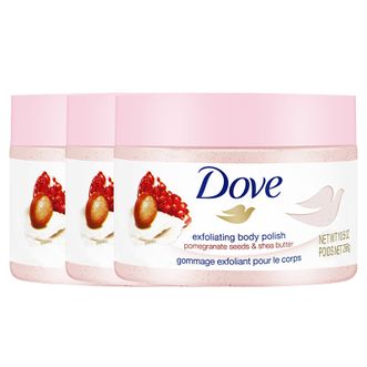 多芬/Dove  身体磨砂乳霜（石榴）298g*3瓶身体滋润磨砂膏石榴清甜香滋润保湿去角质留香(包装随机)
