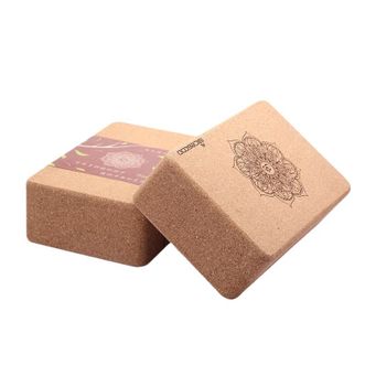 纳古迪（NiceGood）  软木瑜伽砖 瑜伽枕高密度防滑瑜珈砖 辅助用品初学者 软木瑜伽砖2块装