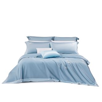 水星家纺  100s抗菌刺绣全棉四件套-超柔松韵秘境200*230cm