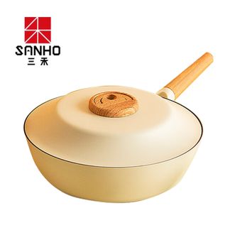 三禾/SANHO  不粘锅煎蛋煎饼多功能煎锅手柄可拆卸少油烟24cm平底炒菜锅