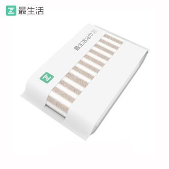 最生活  轻奢条纹浴巾 纯棉成人酒店大浴巾 65*135cm柔软强吸水速干洗澡巾 单条 棕白