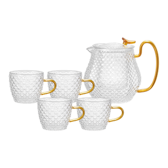 CORELLE BRANDS  龙鳞茶具套装耐高温玻璃家用功夫茶壶茶杯茶具套装 龙鳞茶具套装EK-SJ05P050C/KZ