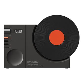 HYUNDAI  时光黑胶唱片时钟蓝牙音箱HIFI音质畅享音乐蓝牙5.3原声传输 YH-F170曜石黑