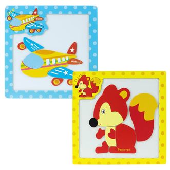 婴侍卫（BBG+）  儿童早教拼图玩具 趣味卡通木制磁性拼图【飞机/狐狸 可选图案】