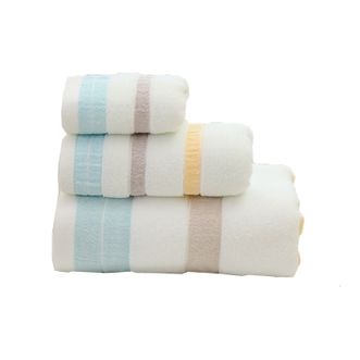 多喜爱/Dohia  毛巾 雅馨浴巾面巾方巾三件套(蓝)