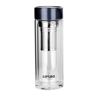 施密特（simita）   玻璃杯 双层茶水分离泡茶杯男女士商务办公车载便携带茶仓350ml MBL7015-035A