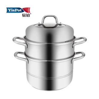易铂  正品威廉一品蒸锅28cm三层汤锅蒸笼复底304材质多功能锅8172