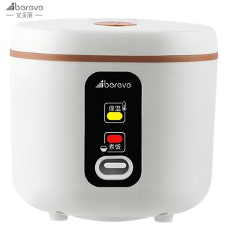 艾贝丽  2L电饭煲带蒸笼电饭锅 机械式简约煮饭炖煮厨房家用电器电炖锅ABL-FBJ27米白色