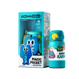 UOOHA Littles  UOOHAlittles魔法口袋保温杯 保温吸管杯 随行杯 大容量保冷杯 蓝色-冬季喀纳斯 UBW02-B