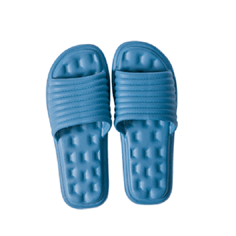 名创优品（MINISO）棉花糖系列家居拖鞋轻便软弹女士浴室防滑拖鞋厚底男士深蓝（41-42码）*2