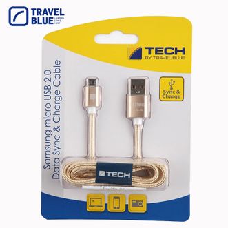 TRAVEL BLUE  Samsung微型USB2.0充电数据线长度1米