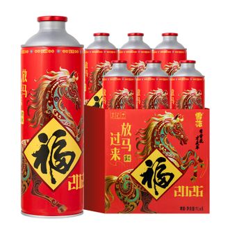 雪花  马年限定纪念福罐1L*6罐 礼盒装 全麦酿造
