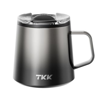 TKK  陶瓷内胆带盖316不锈钢咖啡喝茶水杯保温杯 悦氧Life马克杯240ml 冰川银 TKK2041