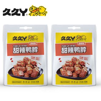 久久丫  甜辣鸭脖 140g*2袋 鸭脖休闲零食 办公室小吃零食 卤味熟食小吃鸭货（新潮版）