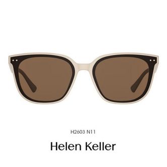 海伦凯勒（Helen Keller）  墨镜男高级感防晒太阳眼镜女防紫外线【琥珀镜】H2603N11全色茶镜片