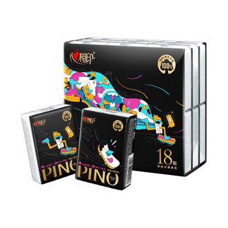 心相印  手帕纸巾 品诺 4层6片*18包 加厚面巾纸