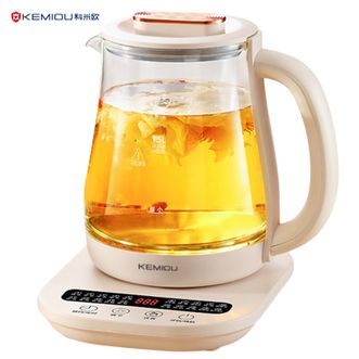 科米欧/KEMIOU  1.8L养生壶保温电水壶 多功能煮茶壶电茶壶煮茶器泡茶器电茶炉泡茶壶 烧水壶暖水壶花茶果茶壶电开水壶玻璃电热水壶KM-DYS188米白色
