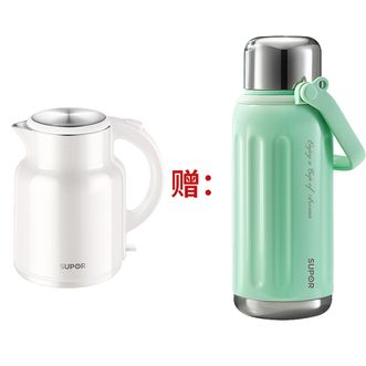 苏泊尔（SUPOR）  电水壶304防烫自动断电烧水壶2L 奶油白 SW-20T06A 赠1L 保温壶 青绿 KCV10AV10