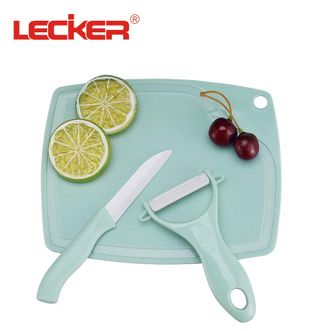 lecker  查尔斯瓜果刨陶瓷水果刀砧板三件套