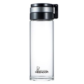 希诺  单层玻璃杯XN-6075带盖便携大容量水杯办公室泡茶杯过滤杯子480ml