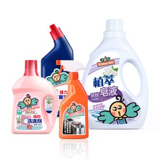 FLYING TOT 皂液内衣洗涤剂洁厕净油污净 洗护四件套装