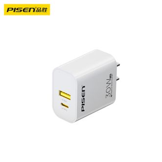 品胜(PISEN)  苹果15充电头  Type-C/USB氮化镓30W双口充电器 通用iphone15ProMax/14华为小米安卓手机iPadPro平板 白色