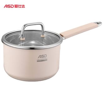 爱仕达/ASD  彩陶不锈钢奶锅16cm 婴儿辅食锅304不锈钢汤锅煮面热奶锅易清洗