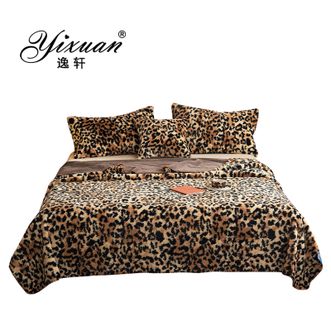 逸轩/yixuan  仿兔毛绒毛毯 软糯亲肤四季多用毯 经典豹纹