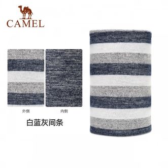 骆驼/Camel  魔术头巾面罩 骑行脖套运动保暖百变围脖 A1W3XA102 白蓝灰