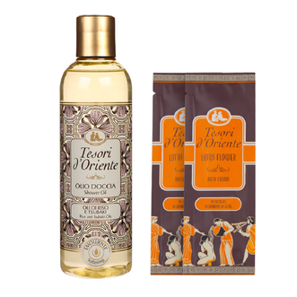 东方宝石  香氛沐浴露新品 荔枝沐浴油 250ml*1瓶正装 加送 水莲花沐浴乳试用装 10ml*2