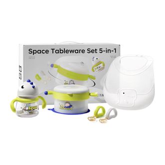 Bc Babycare  婴幼儿童餐具礼盒辅食专用保温碗餐盘叉勺筷子新年新生儿餐具礼物 【餐具5件套】遨游太空