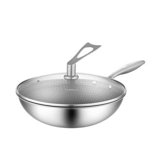 德铂（Debo）  马里奥炒锅32cm  好用不粘厚实耐磨加热迅速炒菜锅