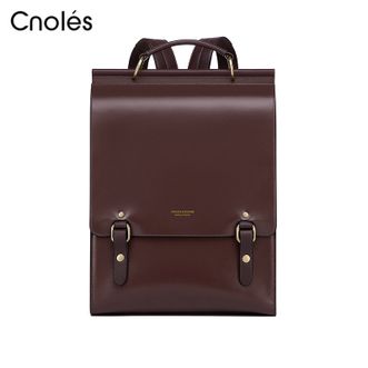 蔻一（Cnoles）  牛皮双肩包女轻奢休闲学院风女生上学背包学生书包K104202Q2476L