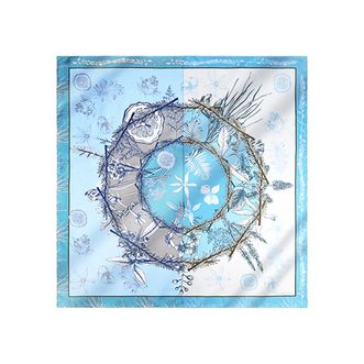 玛丽亚.古琦（MARJA KURKI）  桑蚕丝丝巾女植物芳香1PP120135蓝色