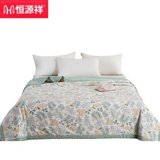 恒源祥  空调被夏季全棉面料亲肤透气薄被子可水洗学生宿舍夏凉被 花影轻颜