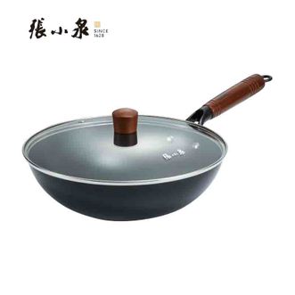 张小泉  炒锅 不易粘精铁锅 家用30cm无涂层不挑灶具 C32380100