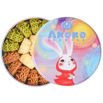 AKOKO  经典小花曲奇160g/盒 经典三拼（原味+咖啡味+抹茶味）进口黄油零食礼物送礼