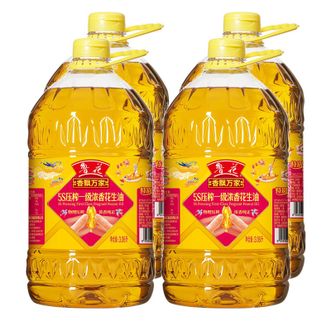 鲁花 香飘万家5S压榨一级浓香花生油 3.06L*4桶