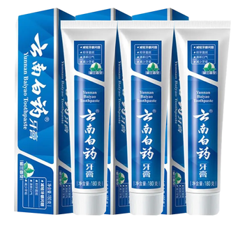 云南白药  留兰香型牙膏180g*3支  减少摩擦损伤、成人牙膏/护龈健齿