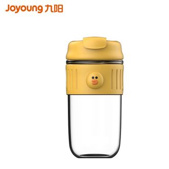 九阳/Joyoung  玻璃杯600ml 可爱简约泡茶杯带吸管咖啡杯子户外便携随行杯学生办公室双饮水杯