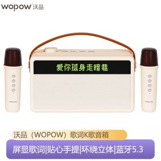 沃品/WOPOW  AP09 歌词K歌蓝牙音箱 蓝牙5.3歌词音响 自带双麦克风