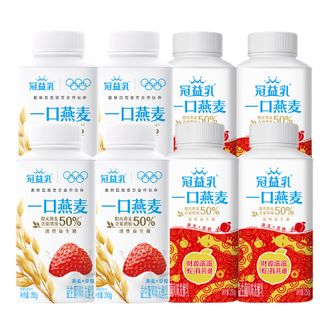 蒙牛  冠益乳 燕麦黄桃味4瓶+燕麦草莓味4瓶