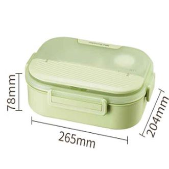 九阳/Joyoung  饭盒316L不锈钢便当盒四分格餐盒1500ml绿色B15-WT601