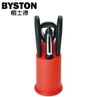 栢士德 诺米拉厨房刀具套装 3.5寸果皮刀*2、果蔬刨、开瓶器、圆筒BST-089 